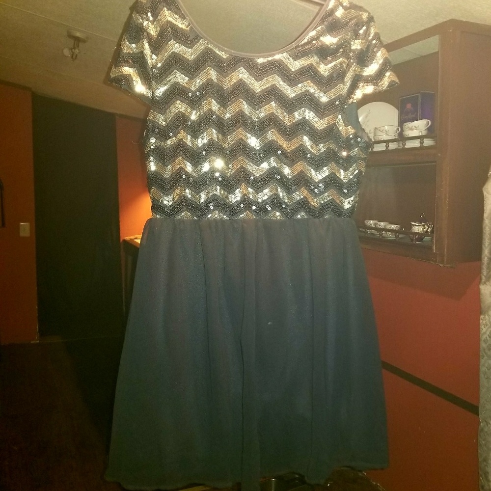 Black and gold dress